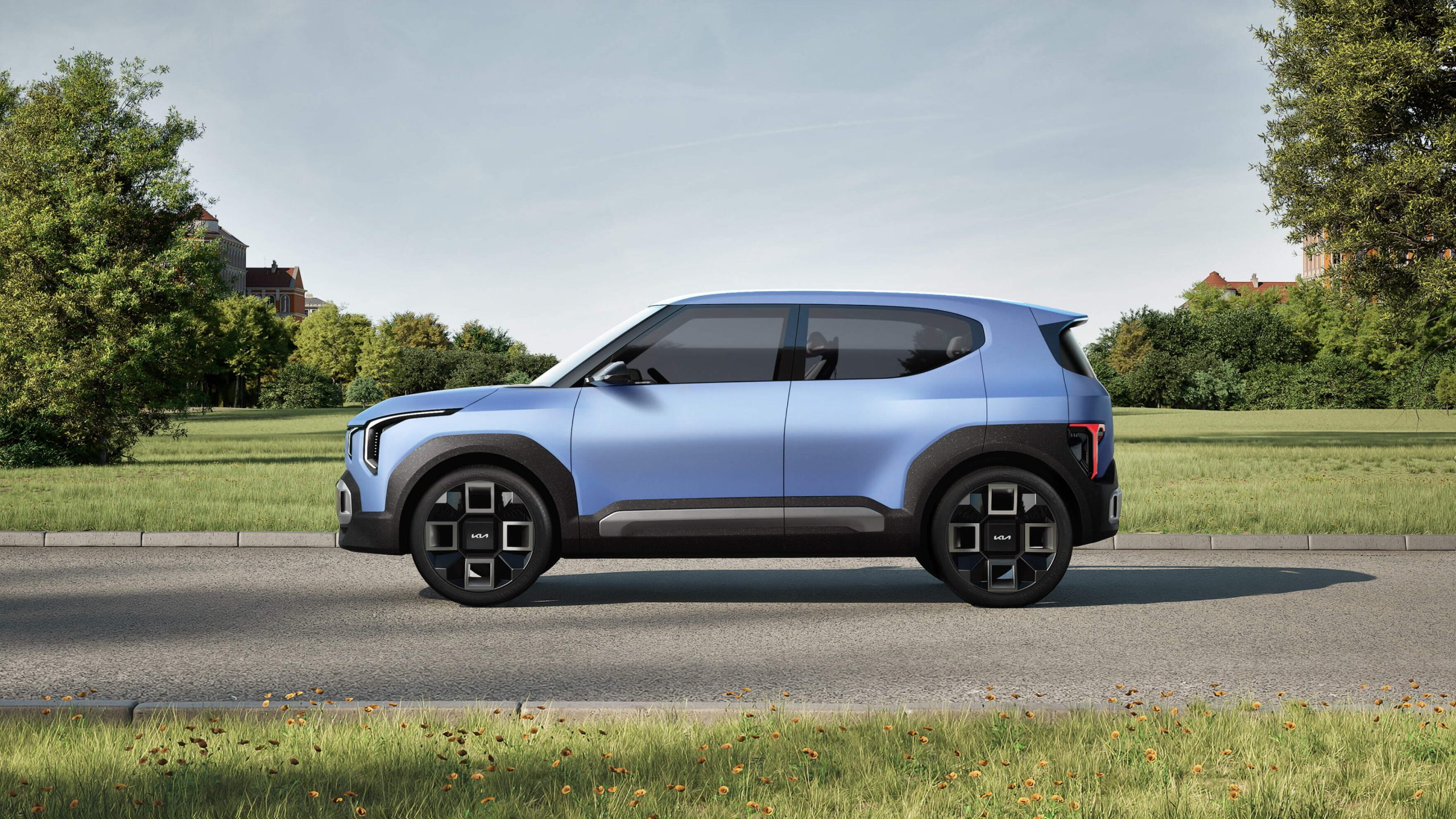 KIA EV2 design extérieur vu de profil
