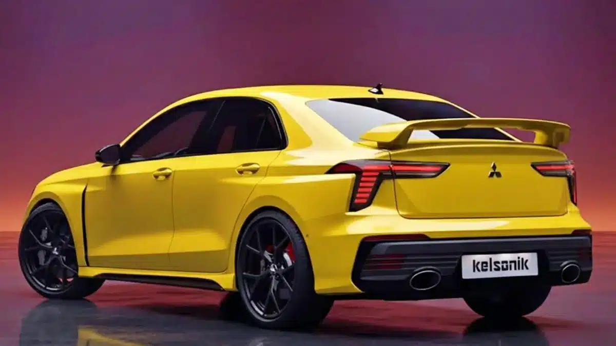 Lancer Evolution 2026 vue de derrière