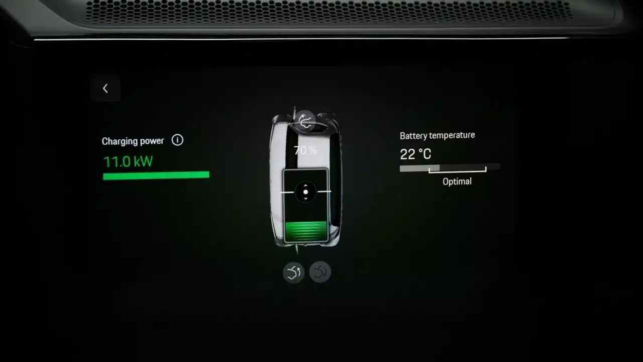 Recharge sans fil voiture Porsche ecran