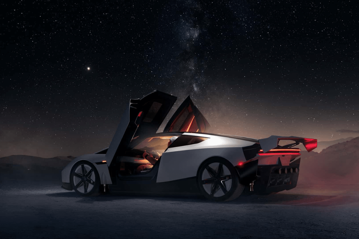 Tesla Roadster vue de profil